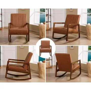 CIMOTA Leather Modern Rocking Chair - Stylish & Comfortable
