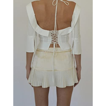 KMBANGI Gothic Aesthetic Mini Skirt for Women