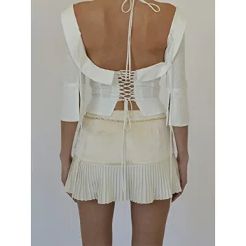 KMBANGI Gothic Aesthetic Mini Skirt for Women