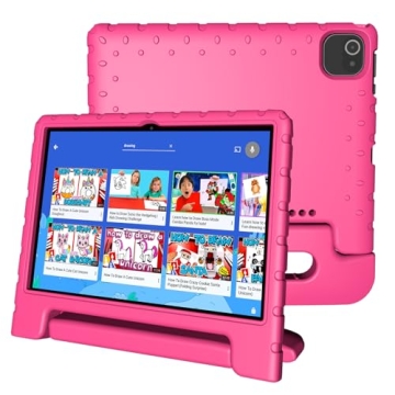 VNEIMQN Kids Tablet – 10" Android 13, 12H Battery, Parental Control, Pink