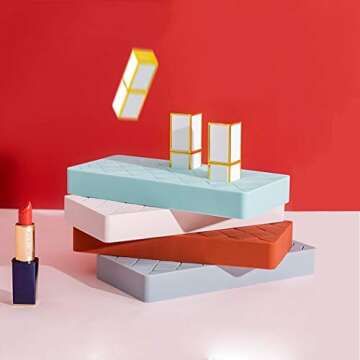 Lythor Silicone Lipstick Holder with 24 Slots - Pink