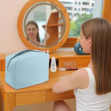 YogoRun Large Preppy Stuff Makeup Bag Travel Toiletry Bag for Women Cosmetic Pouch in Water-resistan...