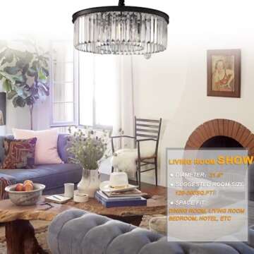 MEELIGHTING Crystal Chandeliers Modern Contemporary Ceiling Lights Fixtures Pendant Lighting Dining ...