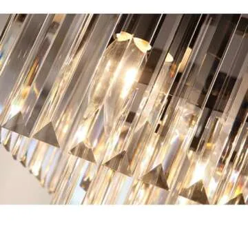 MEELIGHTING Crystal Chandeliers Modern Contemporary Ceiling Lights Fixtures Pendant Lighting Dining Room Living Room Chandelier D21.6 H7.1