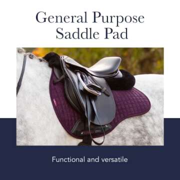 LeMieux General Purpose Suede Square Saddle Pad - English Saddle Pads for Horses - Equestrian Riding Equipment and Accessories (Navy - Large)