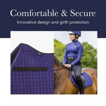 LeMieux General Purpose Suede Square Saddle Pad - English Saddle Pads for Horses - Equestrian Riding Equipment and Accessories (Navy - Large)