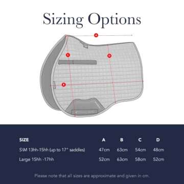 LeMieux General Purpose Suede Square Saddle Pad - English Saddle Pads for Horses - Equestrian Riding Equipment and Accessories (Navy - Large)