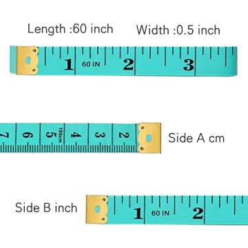 Akstore 12 PCS Soft Tape Measures Double-Scale 60-Inch/150cm Soft Tape Measure Ruler Bulk for Sewing...