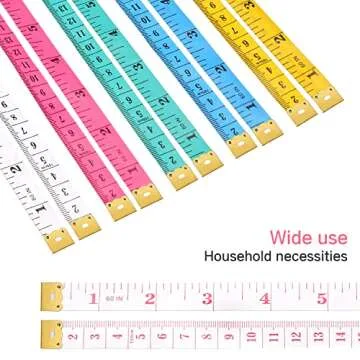 Akstore 12 PCS Soft Tape Measures Double-Scale 60-Inch/150cm Soft Tape Measure Ruler Bulk for Sewing Tailor Cloth,Medical Measurement,Body Measurements (Multicolors)