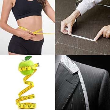 Akstore 12 PCS Soft Tape Measures Double-Scale 60-Inch/150cm Soft Tape Measure Ruler Bulk for Sewing Tailor Cloth,Medical Measurement,Body Measurements (Multicolors)