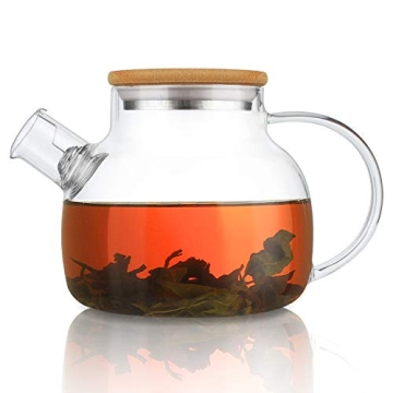 Cnglass Borosilicate Glass Teapot, 30.4oz Stovetop Safe