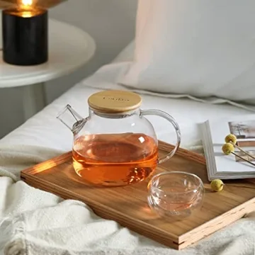 Cnglass Borosilicate Glass Teapot, 30.4oz Stovetop Safe