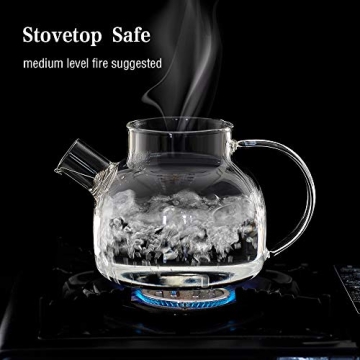 Cnglass Borosilicate Glass Teapot, 30.4oz Stovetop Safe