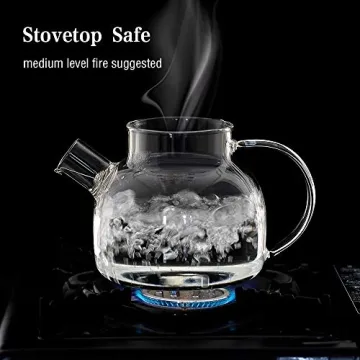 Cnglass Borosilicate Glass Teapot, 30.4oz Stovetop Safe