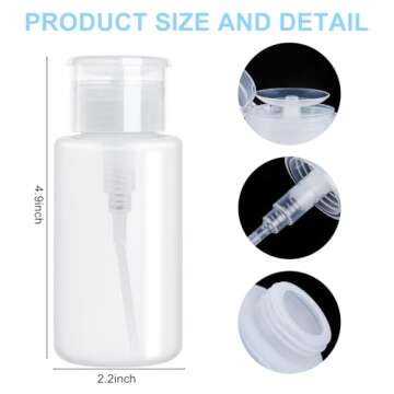 NXJ INFILILA Acetone Pump Dispenser, Push Down Pump Dispenser 2 Pack Nail Polish Remover Pump Empty ...