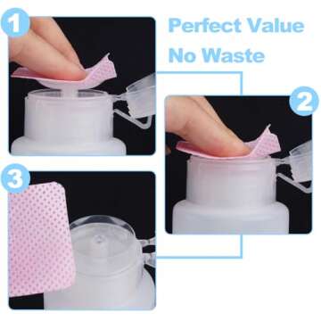 NXJ INFILILA Acetone Pump Dispenser, Push Down Pump Dispenser 2 Pack Nail Polish Remover Pump Empty Pump Bottle Dispenser for Alcohol, Nail Polish & Makeup Remover, Toner, etc