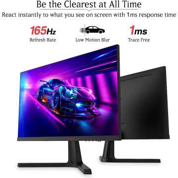 KOORUI 24" FHD 1080P Gaming Monitor, 165Hz, Eye Care