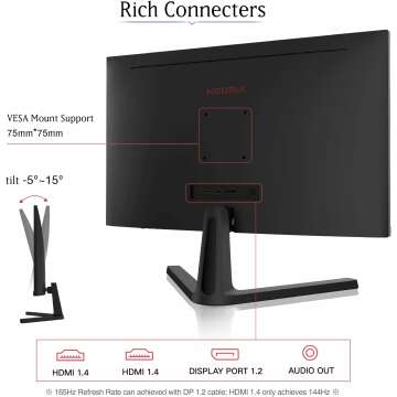 KOORUI 24" FHD 1080P Gaming Monitor, 165Hz, Eye Care