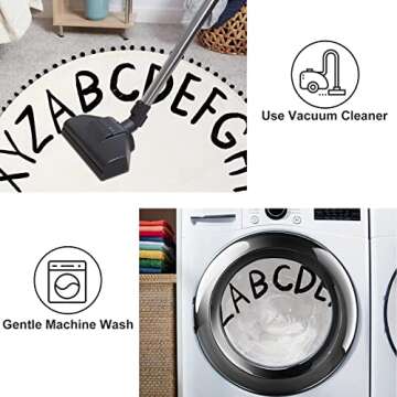 STARUIA Kids Round Rug - Alphabet Play Mat for Fun