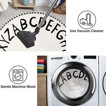 STARUIA Kids Round Rug - Alphabet Play Mat for Fun