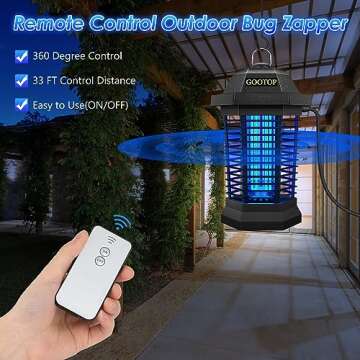 Remote Control Bug Zapper Indoor Outdoor, Electric Mosquito Zapper, Bug Zapper, Fly Traps, Fly Zappe...
