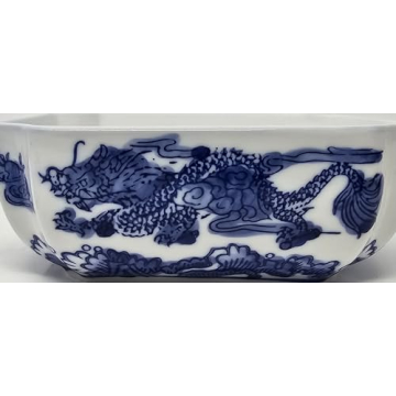 Elegant Blue and White Ceramic Jar with Dragon Lid