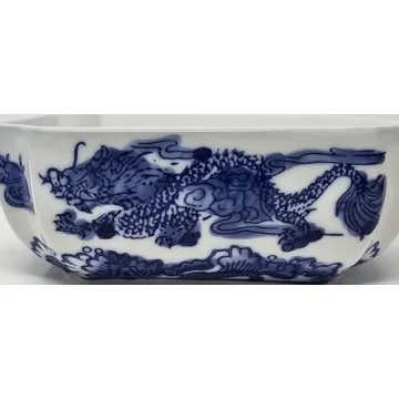 Elegant Blue and White Ceramic Jar with Dragon Lid