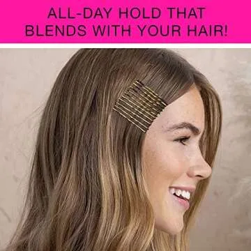 Scunci by Conair No-Slip Grip bobby pins - bobby pins brown hair - hair accessories for women - Color Match Blonde & Brunette - 48 Count