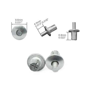 120 Pcs Round-Headed Aluminum Core Rivets, Hammer Drive Rivets, Expanding Aluminum Rivets, Knock-On ...