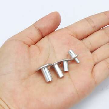 120 Pcs Round-Headed Aluminum Core Rivets, Hammer Drive Rivets, Expanding Aluminum Rivets, Knock-On Impact Type Expansion Aluminum Rivet Half Round Head Core Piercing Rivets
