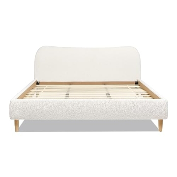 Jennifer Taylor Boucle Upholstered Platform Bed Frame