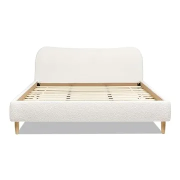 Jennifer Taylor Boucle Upholstered Platform Bed Frame