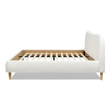 Jennifer Taylor Boucle Upholstered Platform Bed Frame