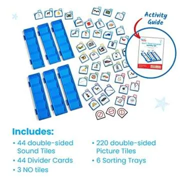 hand2mind Sort That Sound! Activity Set​, Phonemic Awareness, ESL Teaching Materials, Science of Reading Manipulatives, Letter Sounds for Kindergarten, Speech Therapy Tools, Phonics Flash Cards