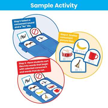 hand2mind Sort That Sound! Activity Set​, Phonemic Awareness, ESL Teaching Materials, Science of Reading Manipulatives, Letter Sounds for Kindergarten, Speech Therapy Tools, Phonics Flash Cards