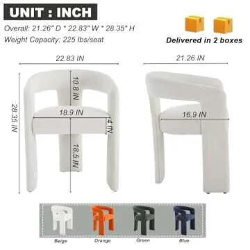 VEPXXP Barrel Dining Chairs Set of 4, Upholstered Dining Room Chairs with Backrest and Arm, Round Comfy Modern Dining Chair for Dining Room, Kitchen, Beige