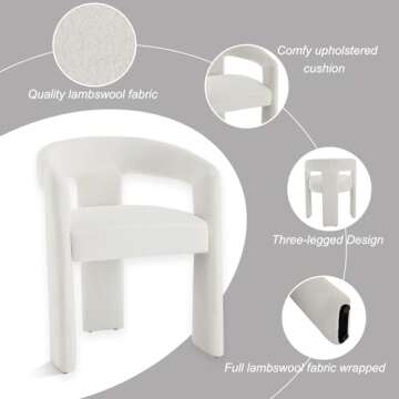 VEPXXP Barrel Dining Chairs Set of 4, Upholstered Dining Room Chairs with Backrest and Arm, Round Comfy Modern Dining Chair for Dining Room, Kitchen, Beige