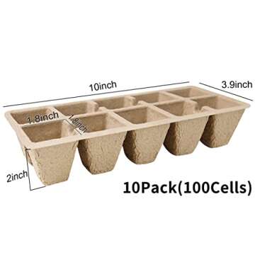 SYITCUN 100 Cells Seed Starter Tray, 10 Pack Seed Starter Kit for Planting Seeds, Biodegradable Peat...