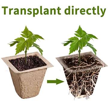 SYITCUN 100 Cells Seed Starter Tray, 10 Pack Seed Starter Kit for Planting Seeds, Biodegradable Peat Pots, Value Germination Kit with 100 Plant Labels, 2 Transplanting Tools, 1 Spray Bottle