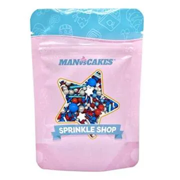 Sprinkles | Blue Sprinkle | 4 Ounces | Jimmies | Sprinkle | Manvscakes, Chocolate Flavor, Non Toxic