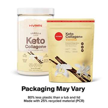 H.V.M.N. Keto Collagen+ Protein Powder: Collagen Supplement with Collagen Peptides & MCT Powder - Keto Diet Approved - 25 Servings (Vanilla)