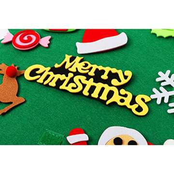 CASA CLAUSI Felt Christmas Tree for Kids Christmas Decorations Xmas Gifts Home Door Hanging Decor Party Supplies Ideas Kids DIY 3.2ft 33 Pcs
