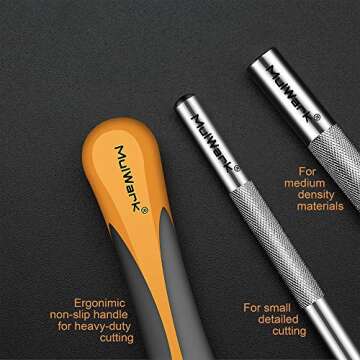 MulWark 16-Piece Precision Hobby Knife Set - Exacto Knife Set for Modeling - Craft Knife Handle Customized with Chiseling Blade, Stencil Edge Blade, Fine Point Blade and More