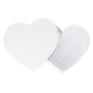 WENPACK Empty Heart Shaped Gift Box Strawberry Packaging (White)