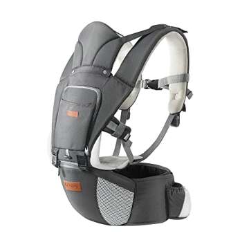 besrey Baby Carrier Front Facing Holder, Hip Seat, Dad Kangaroo Carrier, Toddler Chest Hybrid Wrap Carrier, Mens Ergonomic Body Carrier Backpack, Easy Infant Carrier Mesh, Forward Soft Carrier