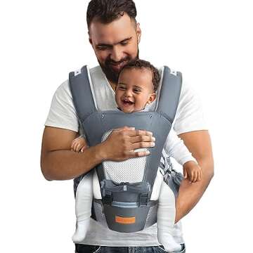 besrey Baby Carrier Front Facing Holder, Hip Seat, Dad Kangaroo Carrier, Toddler Chest Hybrid Wrap Carrier, Mens Ergonomic Body Carrier Backpack, Easy Infant Carrier Mesh, Forward Soft Carrier