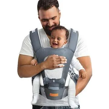 besrey Baby Carrier Front Facing Holder, Hip Seat, Dad Kangaroo Carrier, Toddler Chest Hybrid Wrap Carrier, Mens Ergonomic Body Carrier Backpack, Easy Infant Carrier Mesh, Forward Soft Carrier