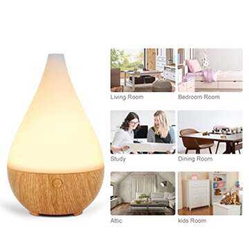 InnoGear 300ml Essential Oil Diffuser, Aroma Essential Oil Cool Mist Humidifier Ultrasonic Aromatherapy Diffusers Waterless Auto Shut-off, Night Light for Home Office Baby