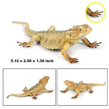 Rich Boxer 5'' Lizard Figurine Bearded Dragon Animal Figurine Plastic Lizard Reptile Model for Home ...