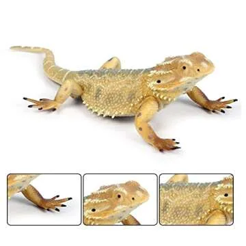 Rich Boxer 5'' Lizard Figurine Bearded Dragon Animal Figurine Plastic Lizard Reptile Model for Home Garden Decoration